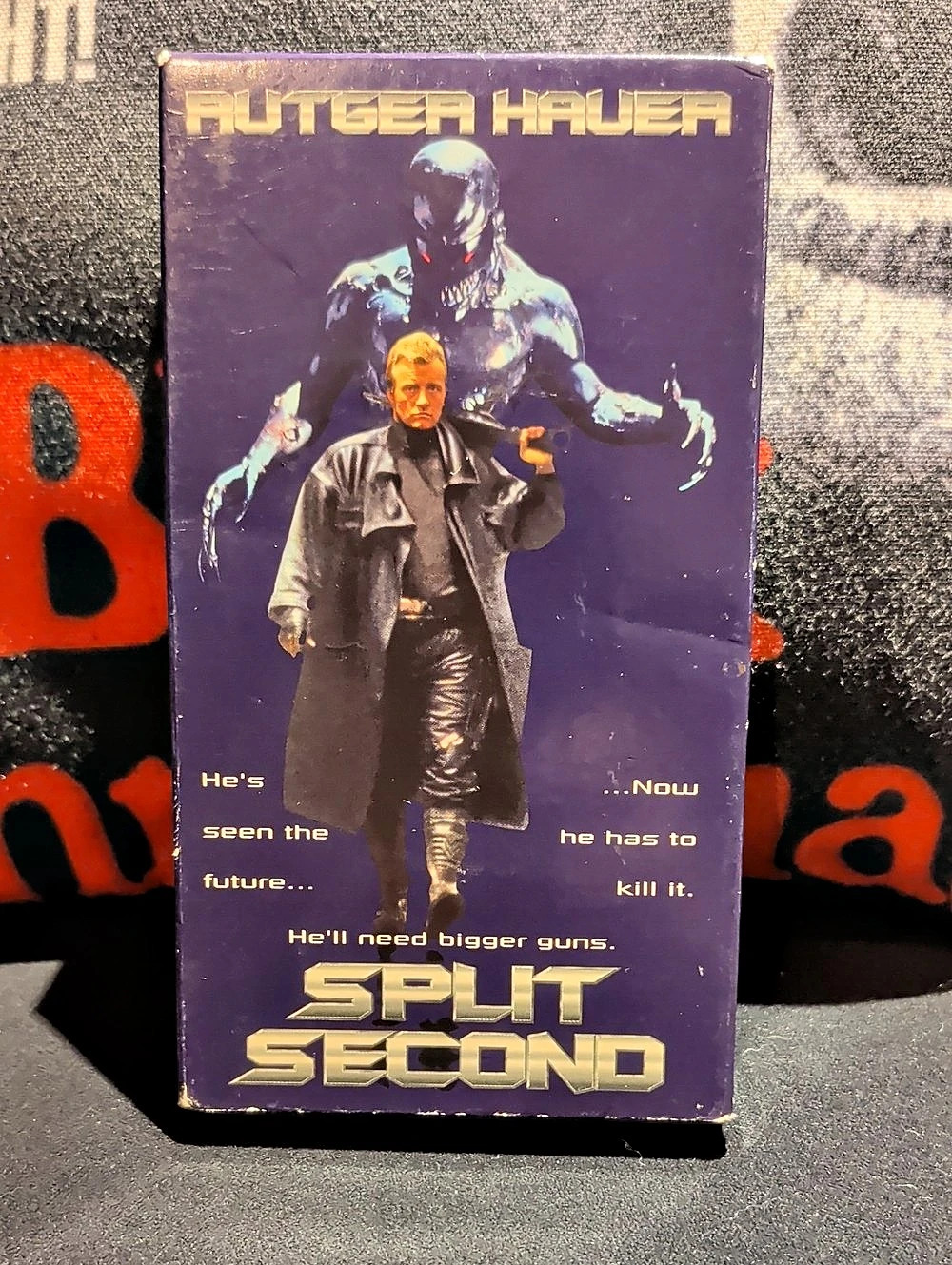 HBO Video Split Second (1992) VHS Tape Purple & Black